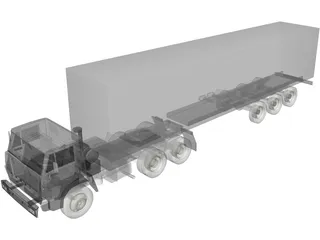 Kamaz with Trailer 3D Model