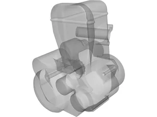 Suzuki DR-Z 400 Engine 3D Model