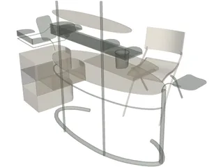 Computer Desk Set 3D Model