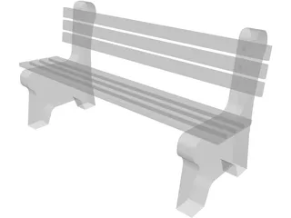 Bench Park and Slats 3D Model