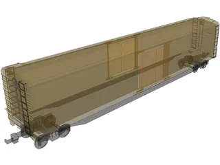 Cattle Train Section 3D Model