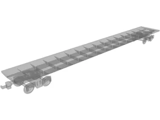 Flat Train Section 3D Model
