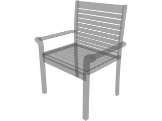 Chair Garden Teak 3D Model