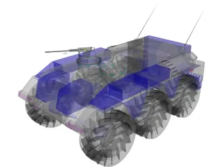 M-116a Wheeled Armored Personel Carrier 3D Model