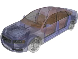 Audi A8 Long (2003) 3D Model