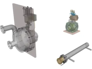 Cryo Pump Heater and Valve 3D Model