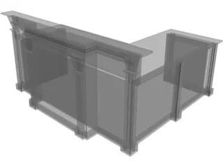 Desk L-Shaped Reception 3D Model