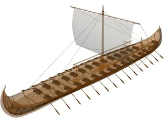 Viking Longboat 3D Model
