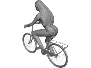 Woman on Bike 3D Model