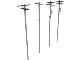 Electrical Post Array 3D Model