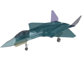 YF-23 Military Fighter Jet 3D Model