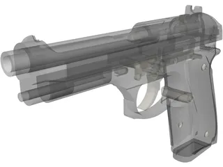 Beretta Articulated 3D Model