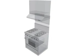 Jenn-Air Gas Range 3D Model