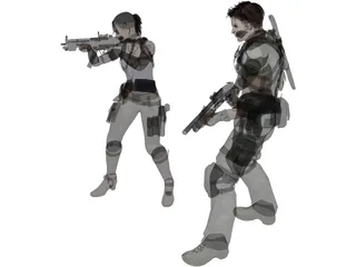 Special Team Resident Evil Character 3D Model