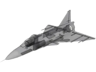 Saab-37 Viggen 3D Model