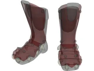 Red Dragon Boots 3D Model