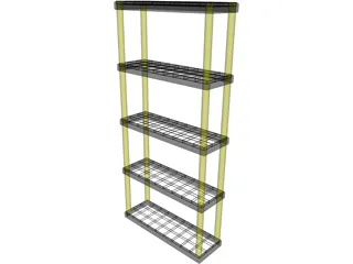 Plastic Shelf Unit 3D Model