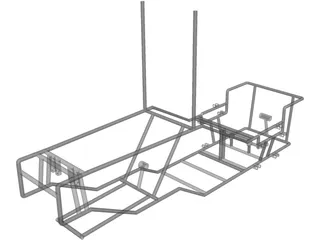 Recumbent Bike Frame 3D Model