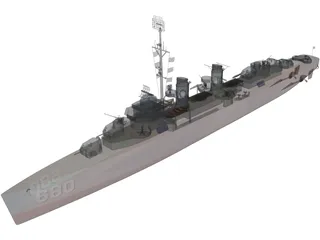 USS Fletcher 3D Model