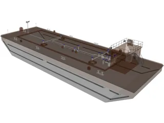 Oil Tanker Barge 3D Model