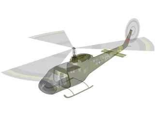 Bell UH1-B Huey 3D Model