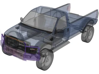 Ford F-250 Pickup 3D Model