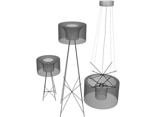 Flos Ray Lamps 3D Model