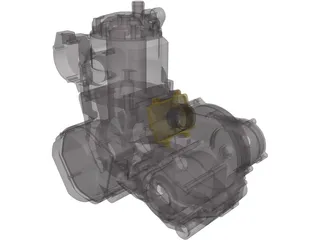 Honda CR250 Engine 3D Model