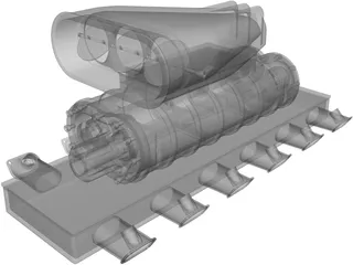 Intake Manifold with Supercharger 3D Model