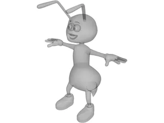 Bee Cartoon Character 3D Model