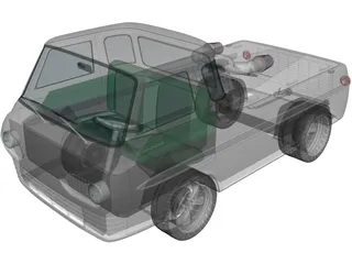 Ford E100 Econoline Dragster (1961-1967) 3D Model