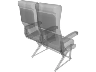 Commercial Jet Seat 3D Model