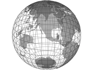 Globe Map Frame 3D Model