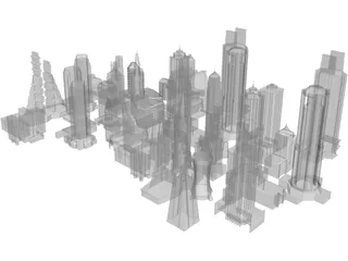 Skyscrapers Collection 3D Model