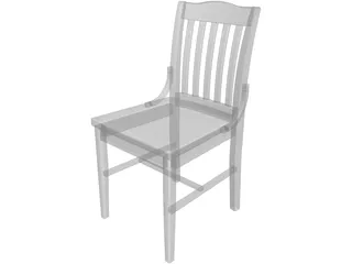 Old American School Chair 3D Model