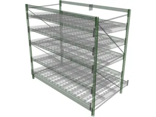 Dinamic Shelves for Picking Lines 3D Model