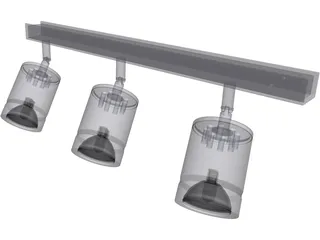 Lamps on Railing 3D Model