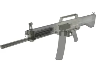 USAS-12 Automatic Shotgun 3D Model