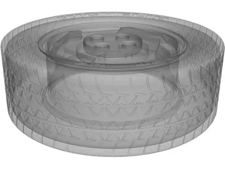 Wheel with Tyre 3D Model