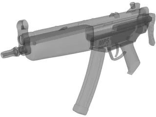 MP5 Machine Gun 3D Model