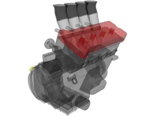 Suzuki GSX-R1000 Engine 3D Model