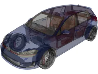 Volkswagen Golf GTI VII (2014) 3D Model