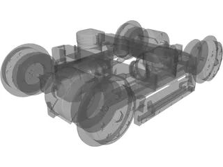 Konstal 105 Tram Rail 3D Model