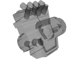 Yamaha R1 5JJ Engine 3D Model