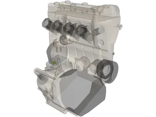 Suzuki GSX-R600 K1-3 Engine 3D Model