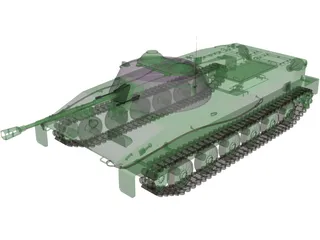 PT-76 Amphibious Tank 3D Model