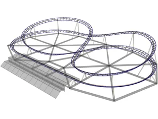 Roller Coaster 3D Model