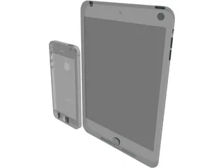 Apple iPad Mini and iPhone 5 3D Model