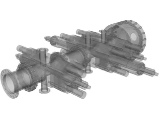 Blowout Preventer Stack 3D Model