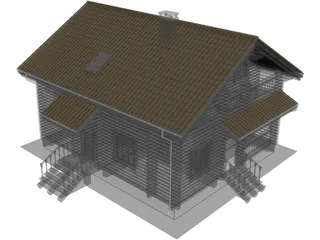 Wood House 3D Model